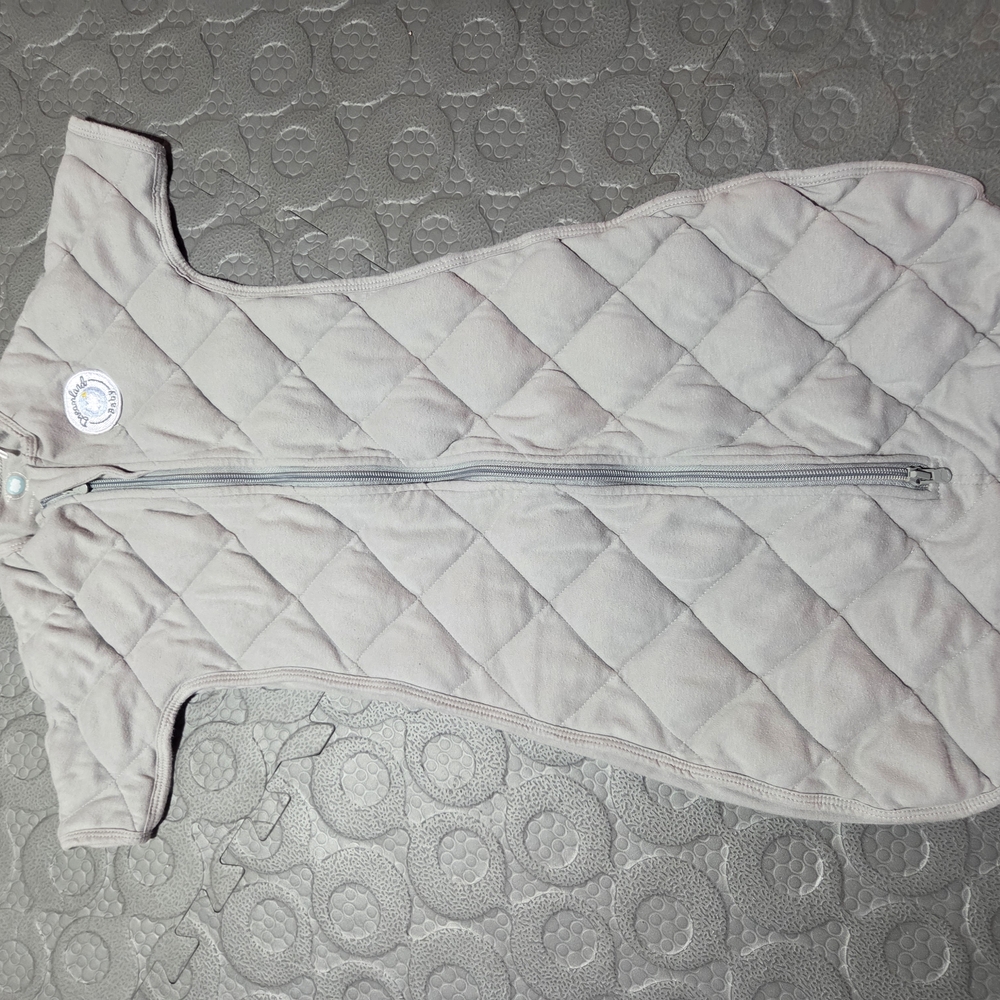 Gray Quilted Baby Sleep Sack, Weighted